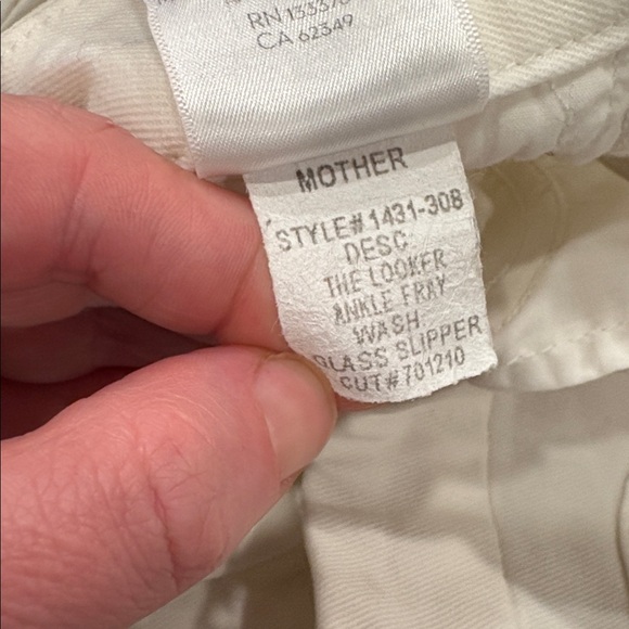 Mother the looker ankle fray jeans glass slipper wash white jeans - Picture 2 of 10